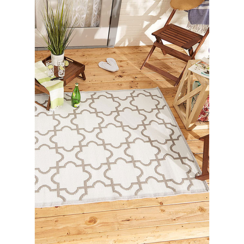 DII Design Imports Indoor and Outdoor 4 x 6 Foot Reversible Woven Rug, Stone