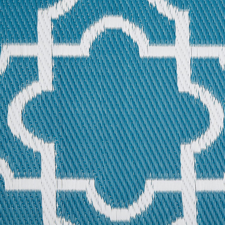 Indoor Outdoor 4 x 6 Foot Reversible Woven Rug, Storm Blue (Open Box)