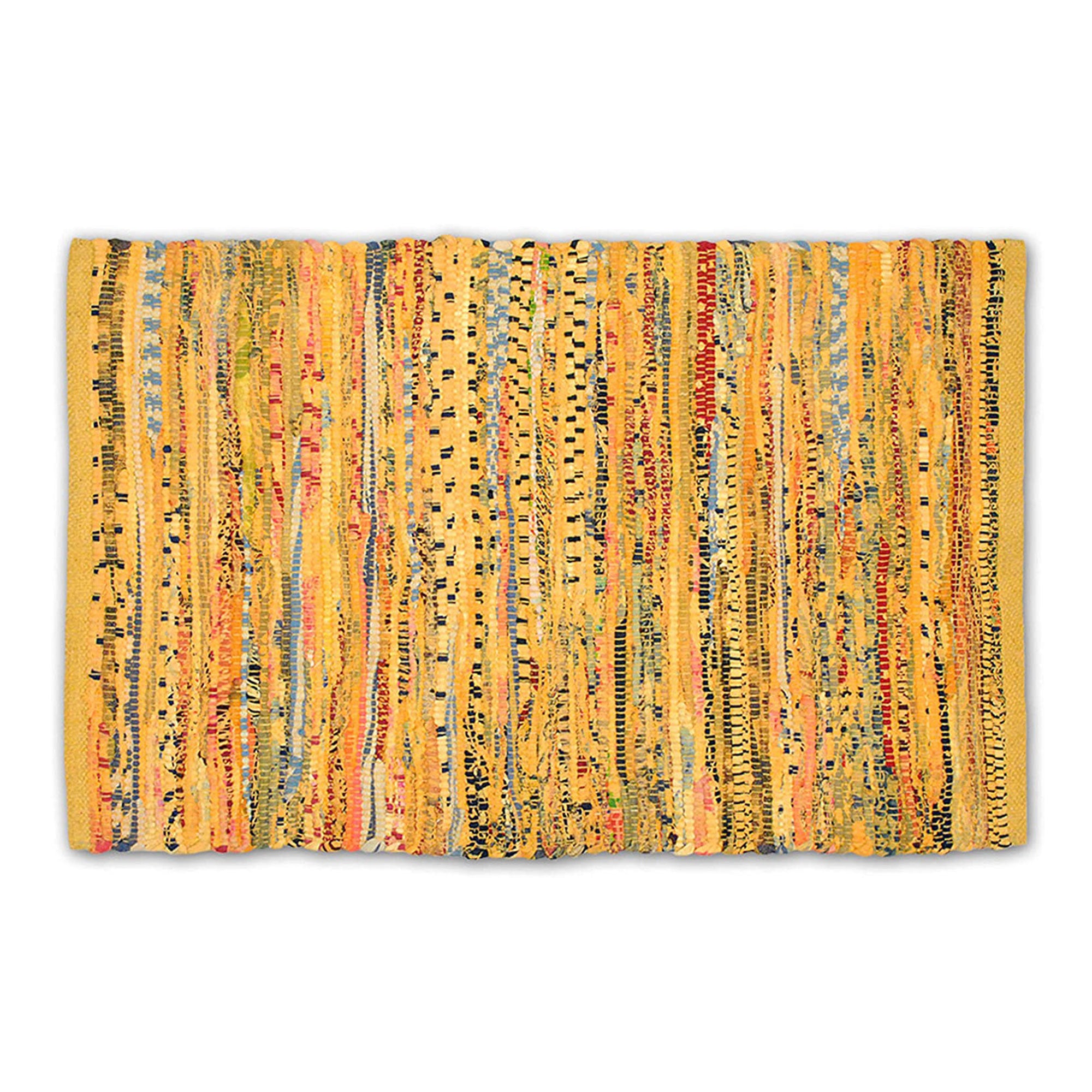 DII Design Imports Chindi Home Collection 4 x 6 Ft Handwoven Rug, Mustard Yellow - VMInnovations