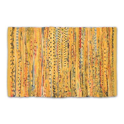 DII Design Imports Chindi Home Collection 4 x 6 Ft Handwoven Rug, Mustard Yellow - VMInnovations