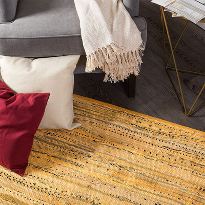 DII Design Imports Chindi Home Collection 4 x 6 Ft Handwoven Rug, Mustard Yellow - VMInnovations