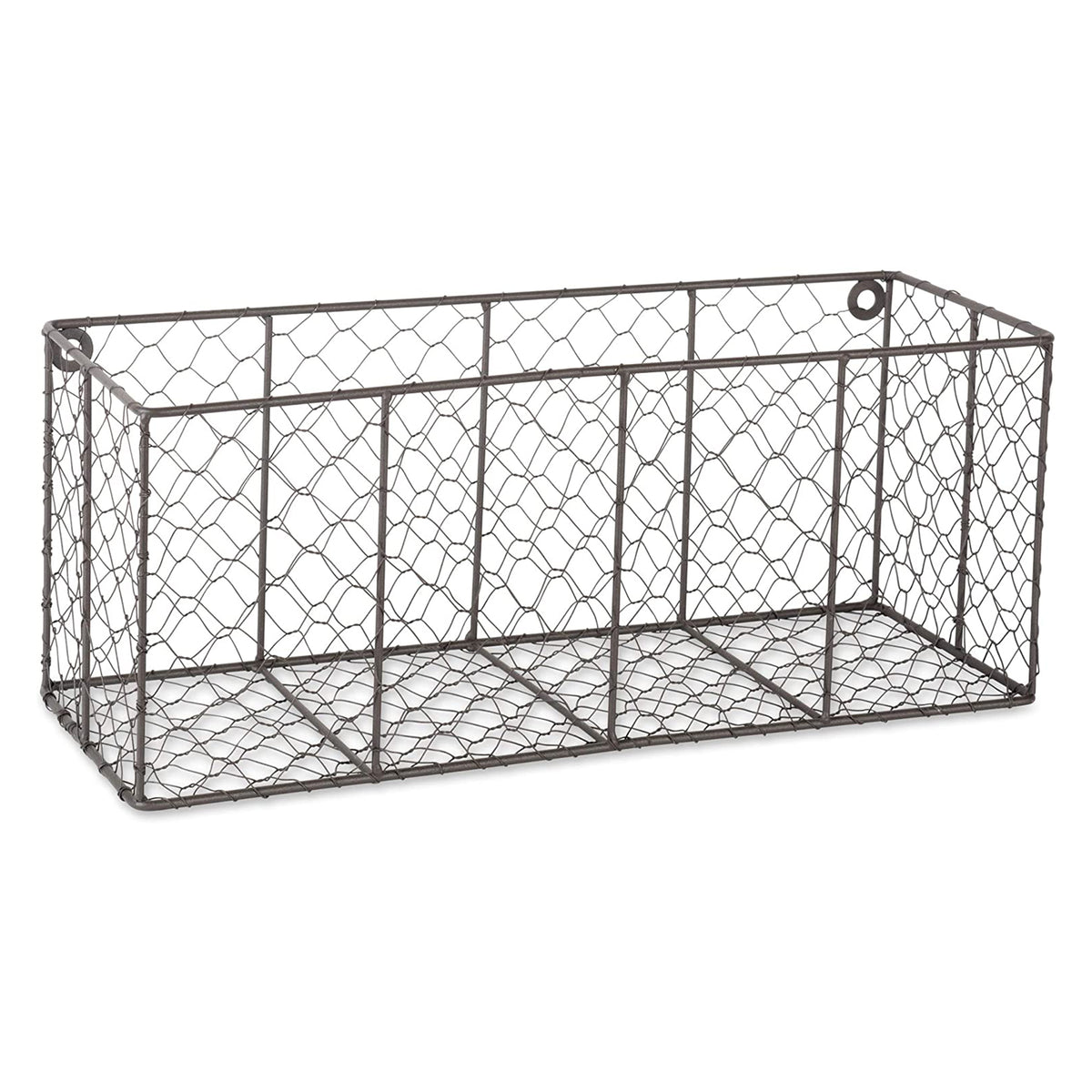 DII Chicken Wire Vintage Farmhouse Wall Medium Storage Basket, Gray (2 Pack)