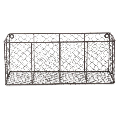 DII Chicken Wire Vintage Farmhouse Wall Medium Storage Basket, Gray (2 Pack)