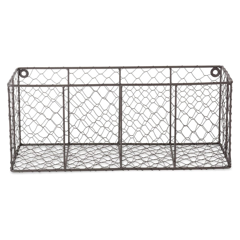 DII Chicken Wire Farmhouse Wall Medium Storage Basket, Gray (2 Pack) (Open Box)