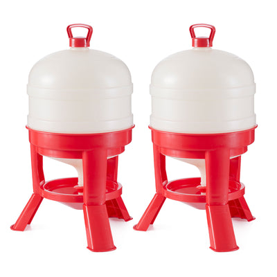 Little Giant 8 Gallon Tank Heavy Duty Poultry Chicken Gravity Waterer (2 Pack)