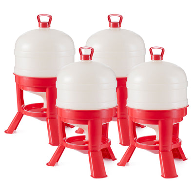 Little Giant 8 Gallon Tank Heavy Duty Poultry Chicken Gravity Waterer (4 Pack)