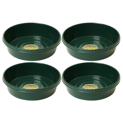 Little Giant 3 Gal Durable Flat Farm Livestock Feed Utility Pan, Green (4 Pack)