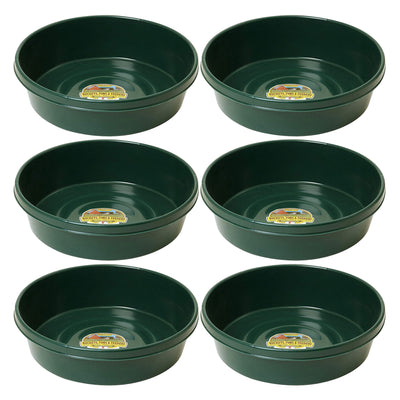 Little Giant 3 Gal Durable Flat Farm Livestock Feed Utility Pan, Green (6 Pack) - VMInnovations