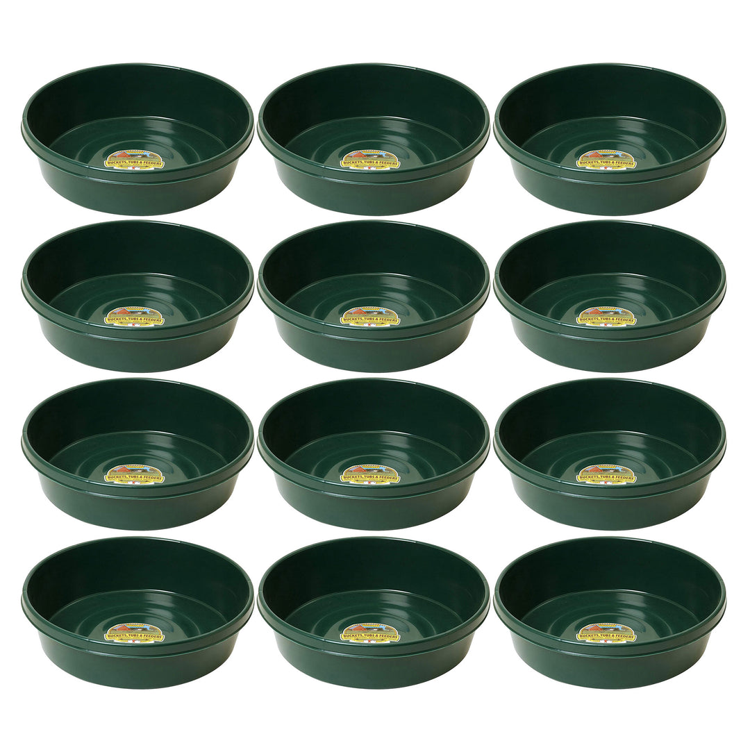 Little Giant 3 Gal Durable Flat Farm Livestock Feed Utility Pan, Green (12 Pack) - VMInnovations