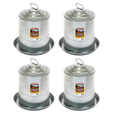 Miller Manufacturing 5 Gal Double Wall Metal Poultry Automatic Waterer, (4 Pack) - VMInnovations