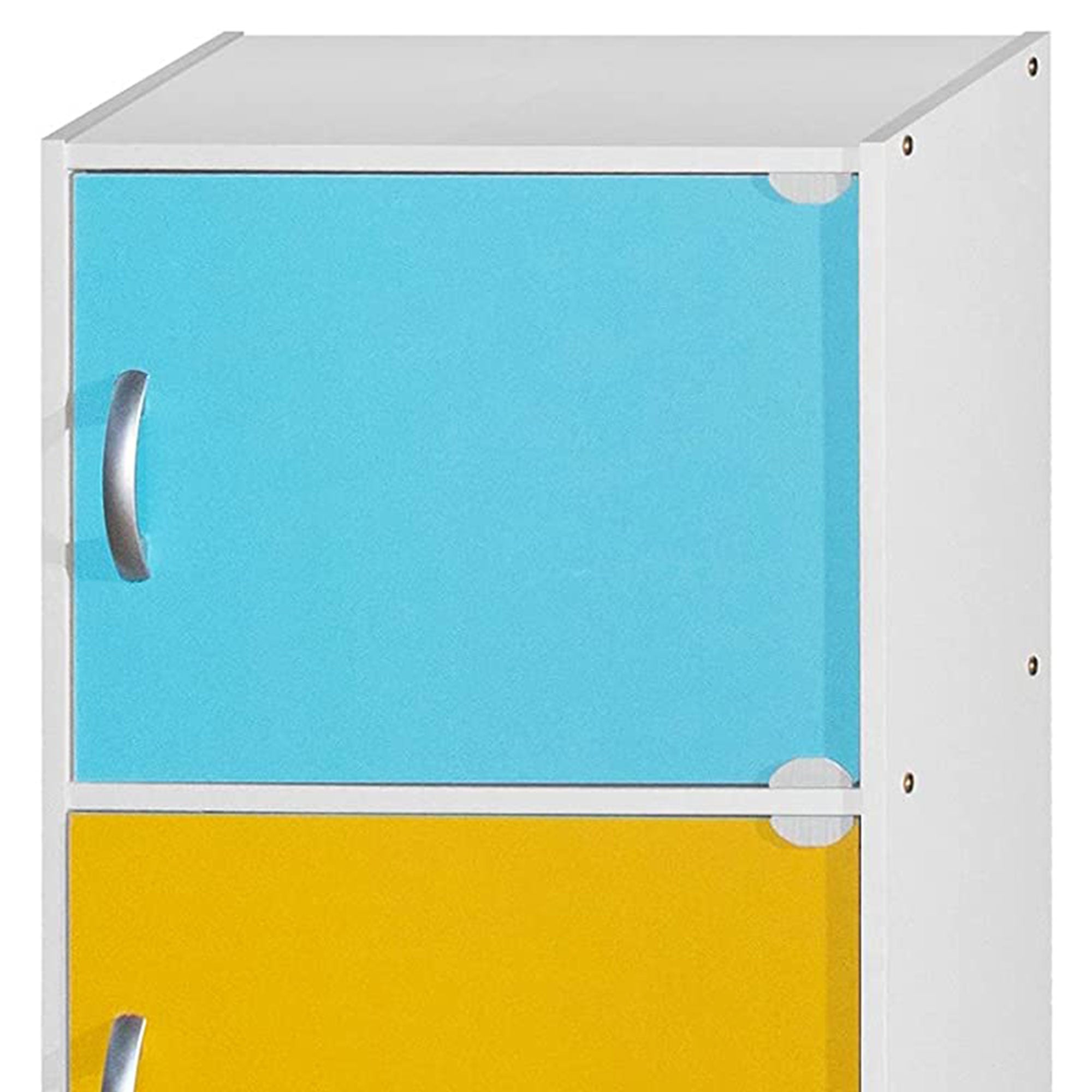 Hodedah 3 Door Multipurpose Storage Cabinet for Home or Office, Rainbow (Used)