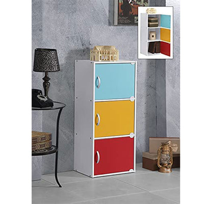 Hodedah Multipurpose Storage Cabinet for Home or Office, Rainbow (Open Box)