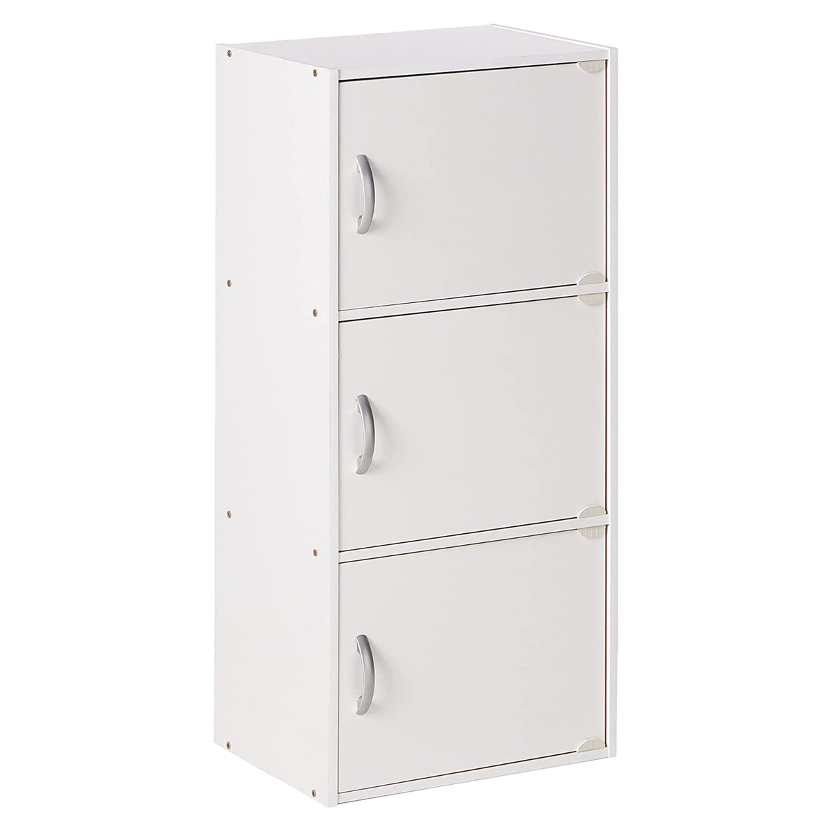 Hodedah 3 Door Enclosed Storage Cabinet for Home and Office, White (Open Box) - VMInnovations
