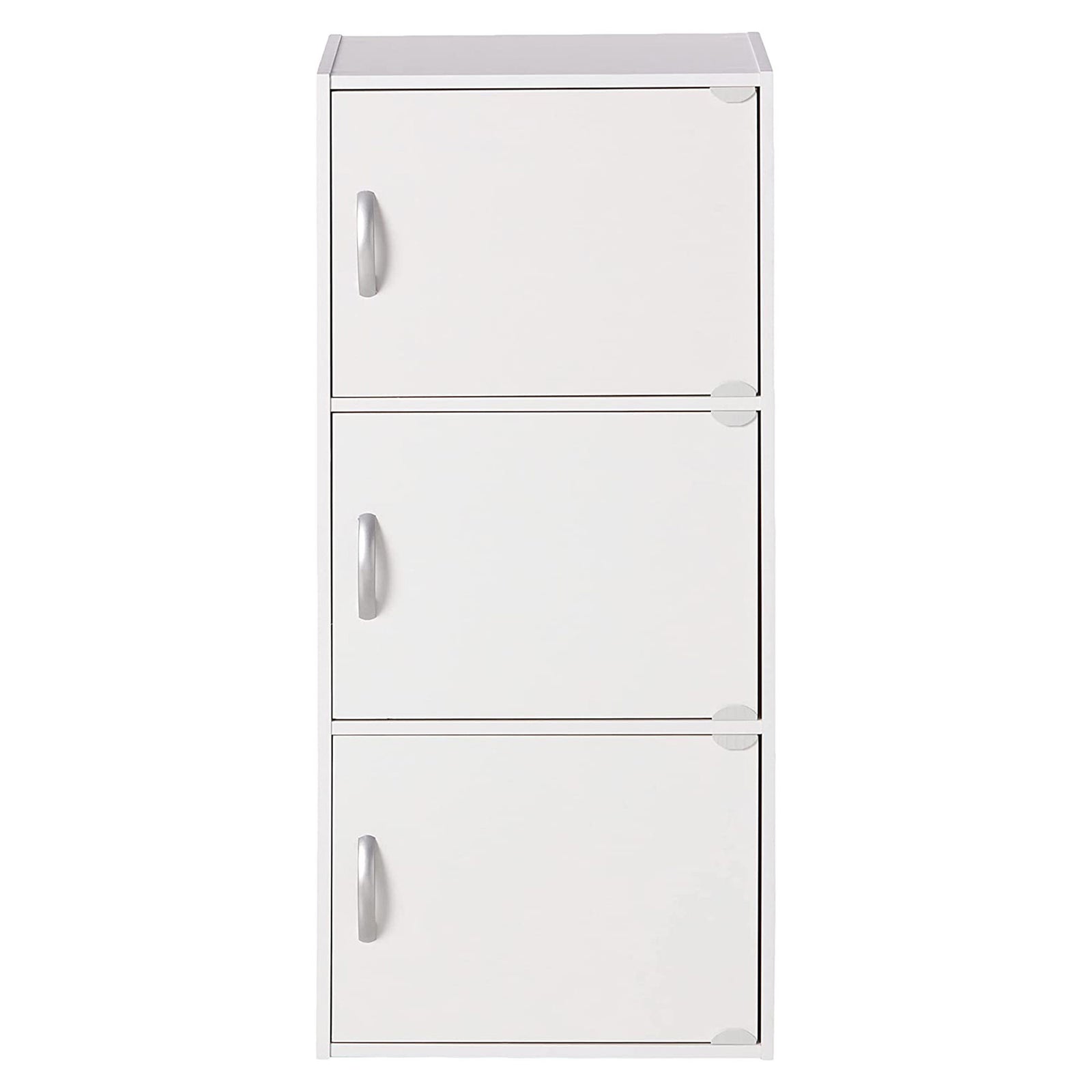 Hodedah 3 Door Enclosed Multipurpose Storage Cabinet for Home and Office, White - VMInnovations