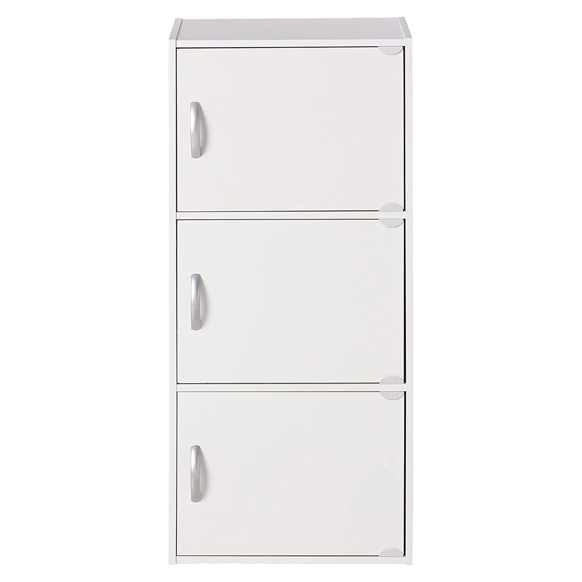 Hodedah 3 Door Enclosed Storage Cabinet for Home and Office, White (Open Box) - VMInnovations