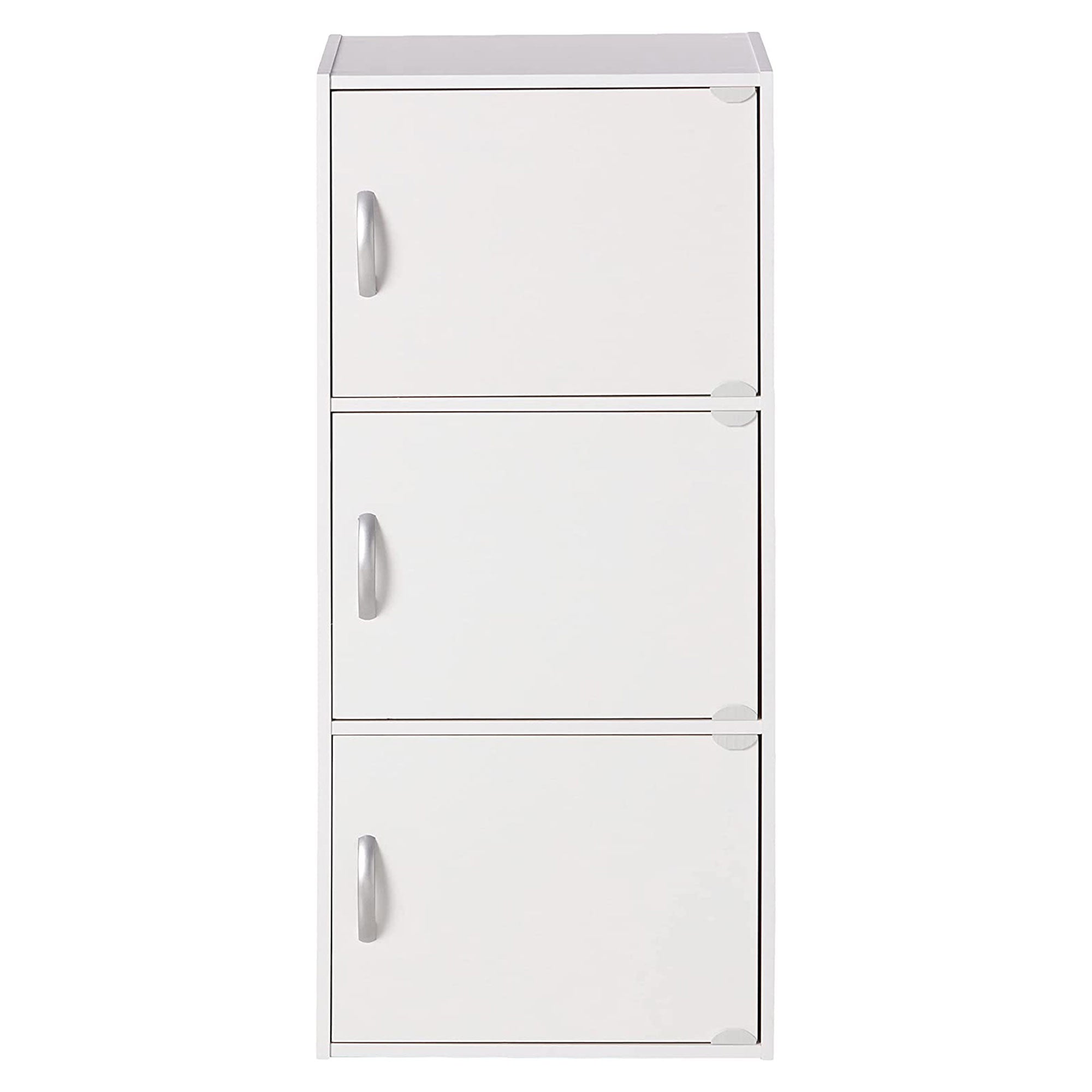 Hodedah 3 Door Enclosed Storage Cabinet for Home and Office, White (Used)