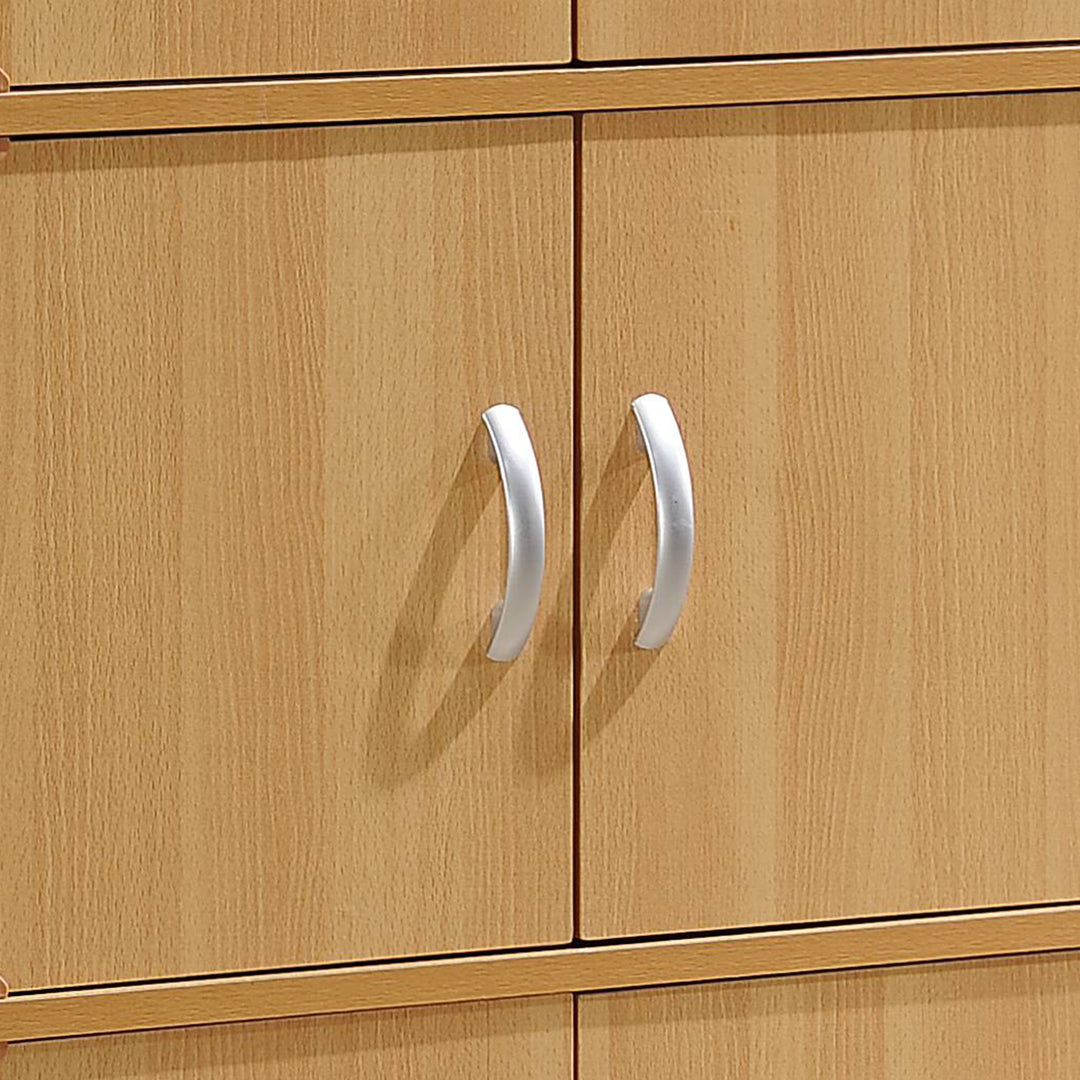 6 Door Enclosed Multipurpose Storage Cabinet for Home & Office, Beech (Open Box)