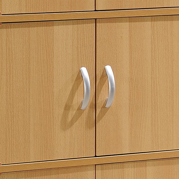 6 Door Enclosed Multipurpose Storage Cabinet for Home & Office, Beech (Open Box)