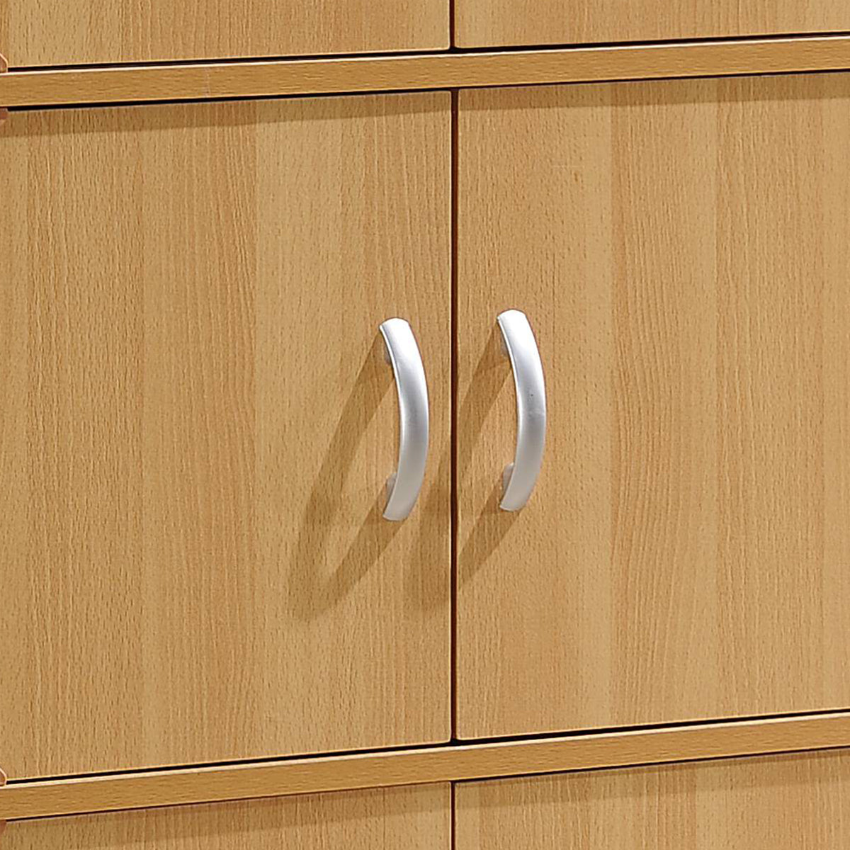 6 Door Enclosed Multipurpose Storage Cabinet for Home & Office, Beech (Open Box)