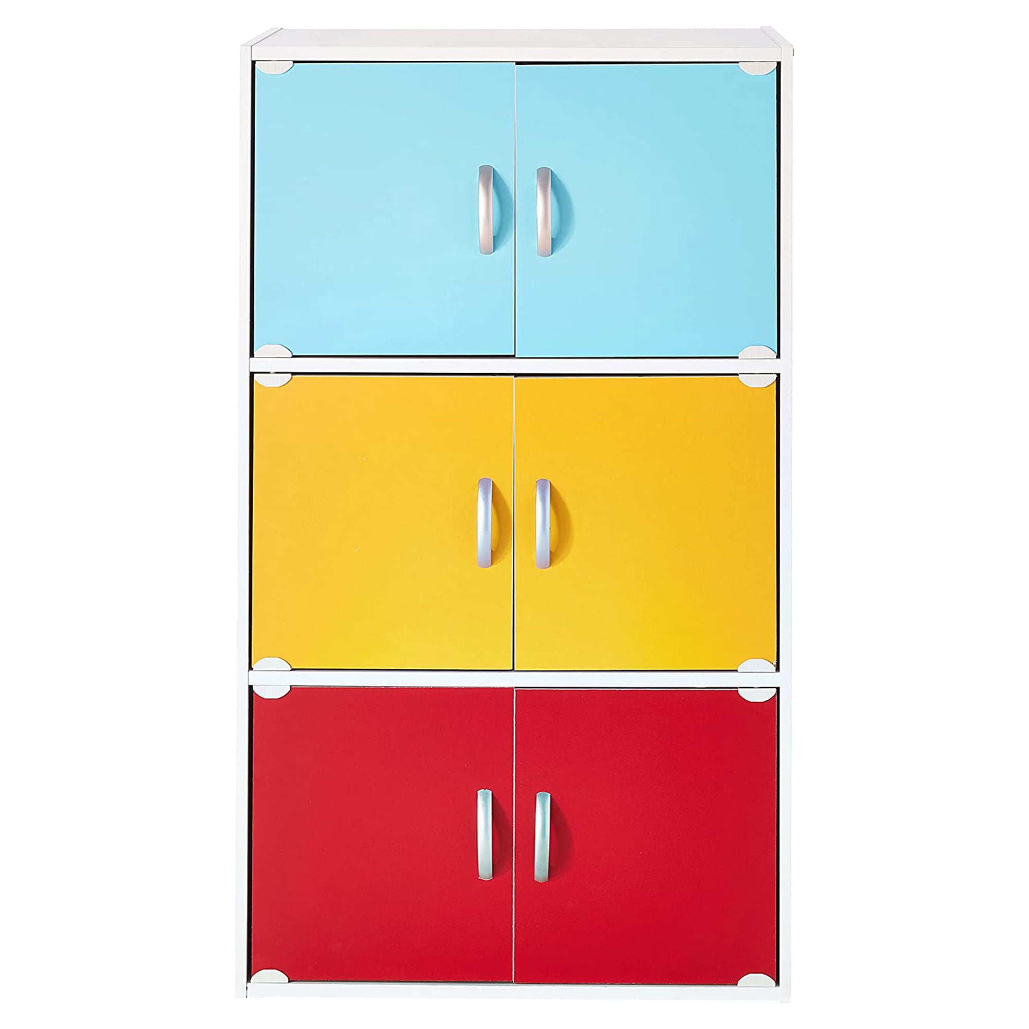 6 Door Enclosed Storage Cabinet for Home & Office, Rainbow (Open Box)