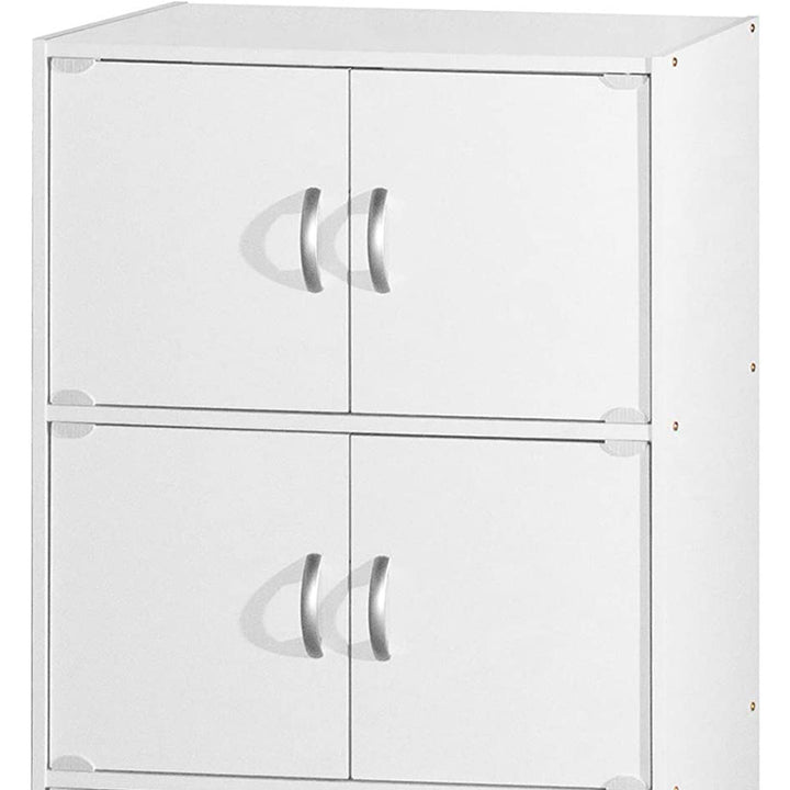 6 Door Enclosed Multipurpose Storage Cabinet for Home & Office, White (Used)