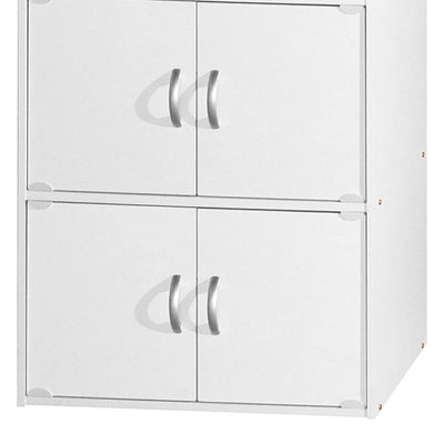 Hodedah 6 Door Enclosed Multipurpose Storage Cabinet for Home, White (Open Box) - VMInnovations