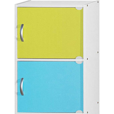 4 Door Enclosed Multipurpose Storage Cabinet for Home/Office, Rainbow (Open Box)
