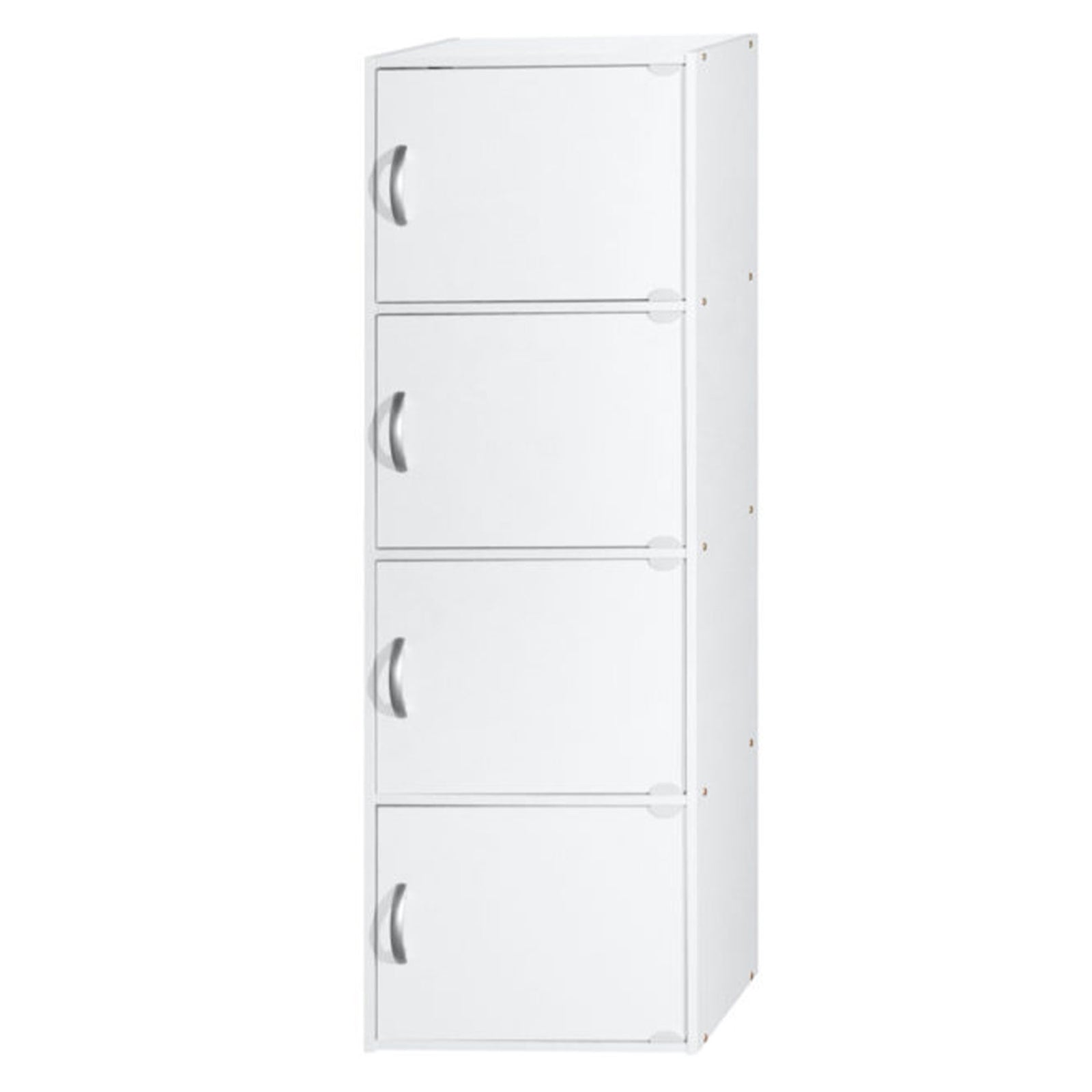 Hodedah 4 Door Enclosed Multipurpose Storage Cabinet for Home or Office, White - VMInnovations