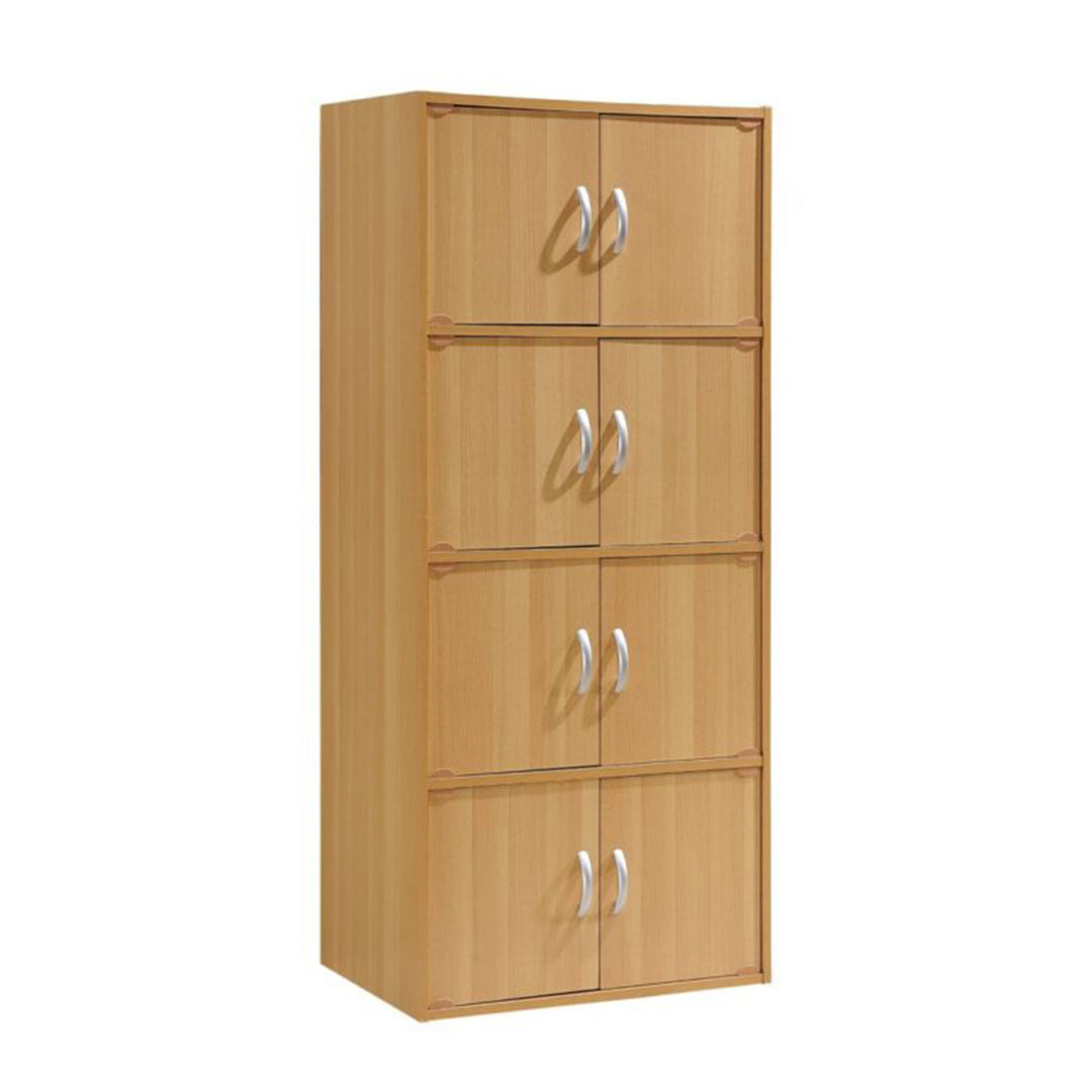 Hodedah 8 Door Multipurpose Storage Cabinet for Home & Office, Beech (Used)
