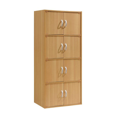 Hodedah 8 Door Multipurpose Storage Cabinet for Home & Office, Beech (Used) - VMInnovations