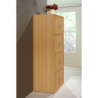Hodedah 8 Door Multipurpose Storage Cabinet for Home & Office, Beech (Used)