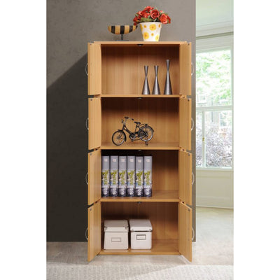 Hodedah 8 Door Multipurpose Storage Cabinet for Home & Office, Beech (Used) - VMInnovations