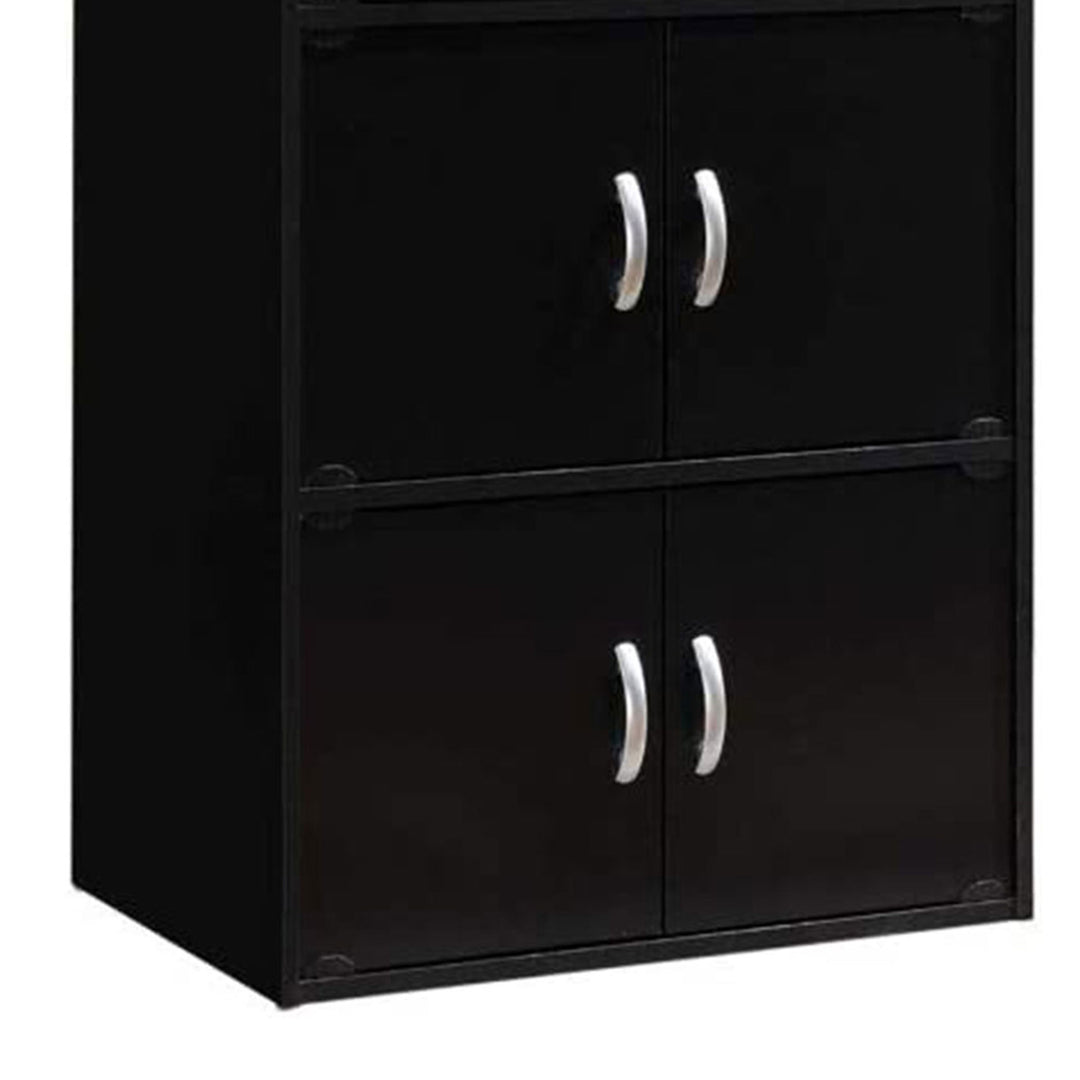 Hodedah 8 Door Enclosed Multipurpose Storage Cabinet for Home and Office, Black