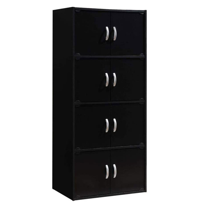 8 Door Enclosed Multipurpose Storage Cabinet for Home & Office, Black(Open Box)