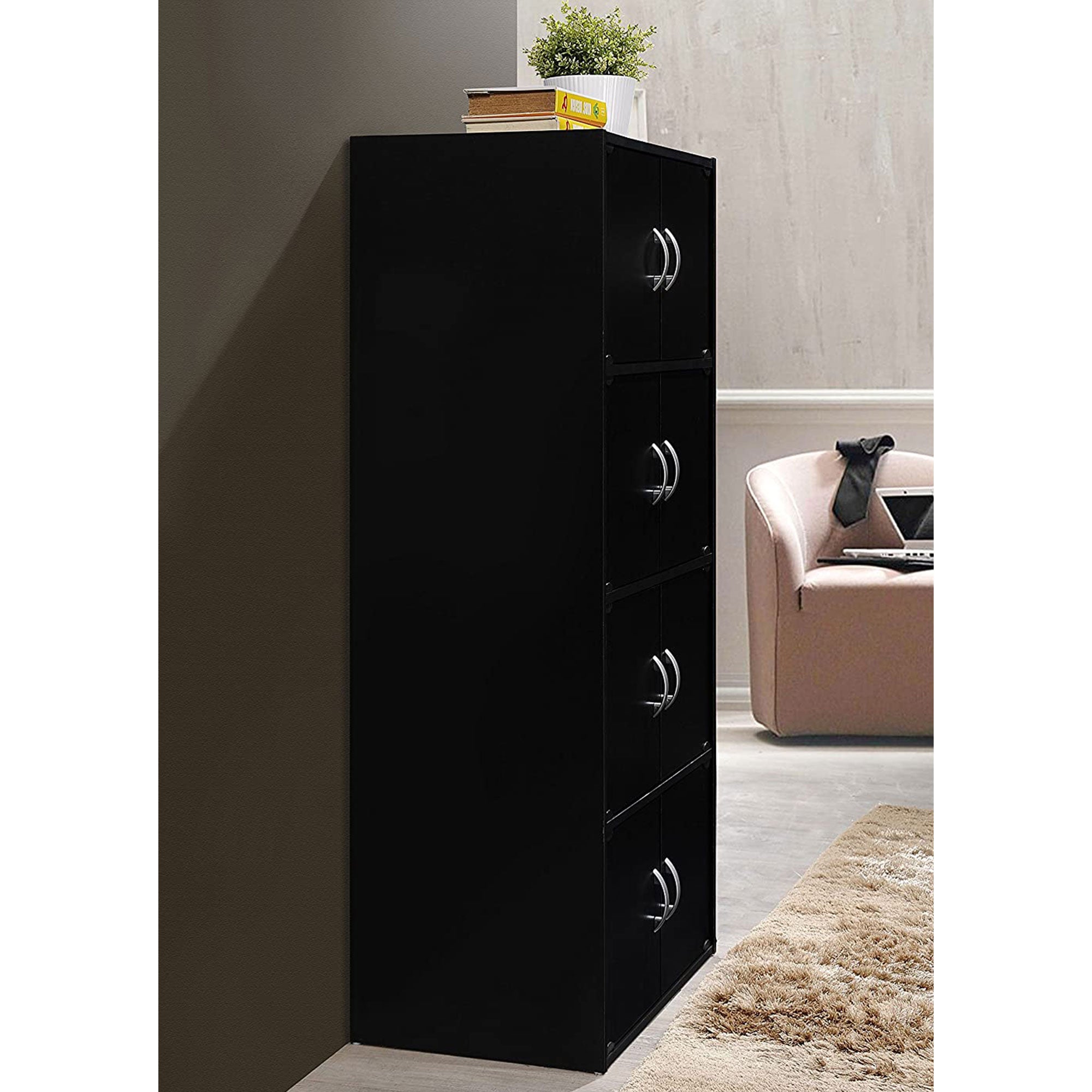 Hodedah 8 Door Enclosed Storage Cabinet for Home and Office, Black (Used) - VMInnovations