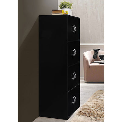 Hodedah 8 Door Enclosed Storage Cabinet for Home and Office, Black (Used) - VMInnovations
