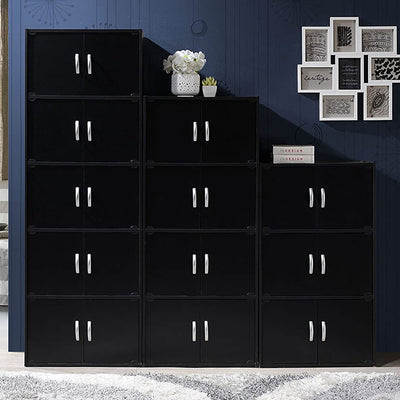 Hodedah 8 Door Enclosed Storage Cabinet for Home and Office, Black (Used) - VMInnovations