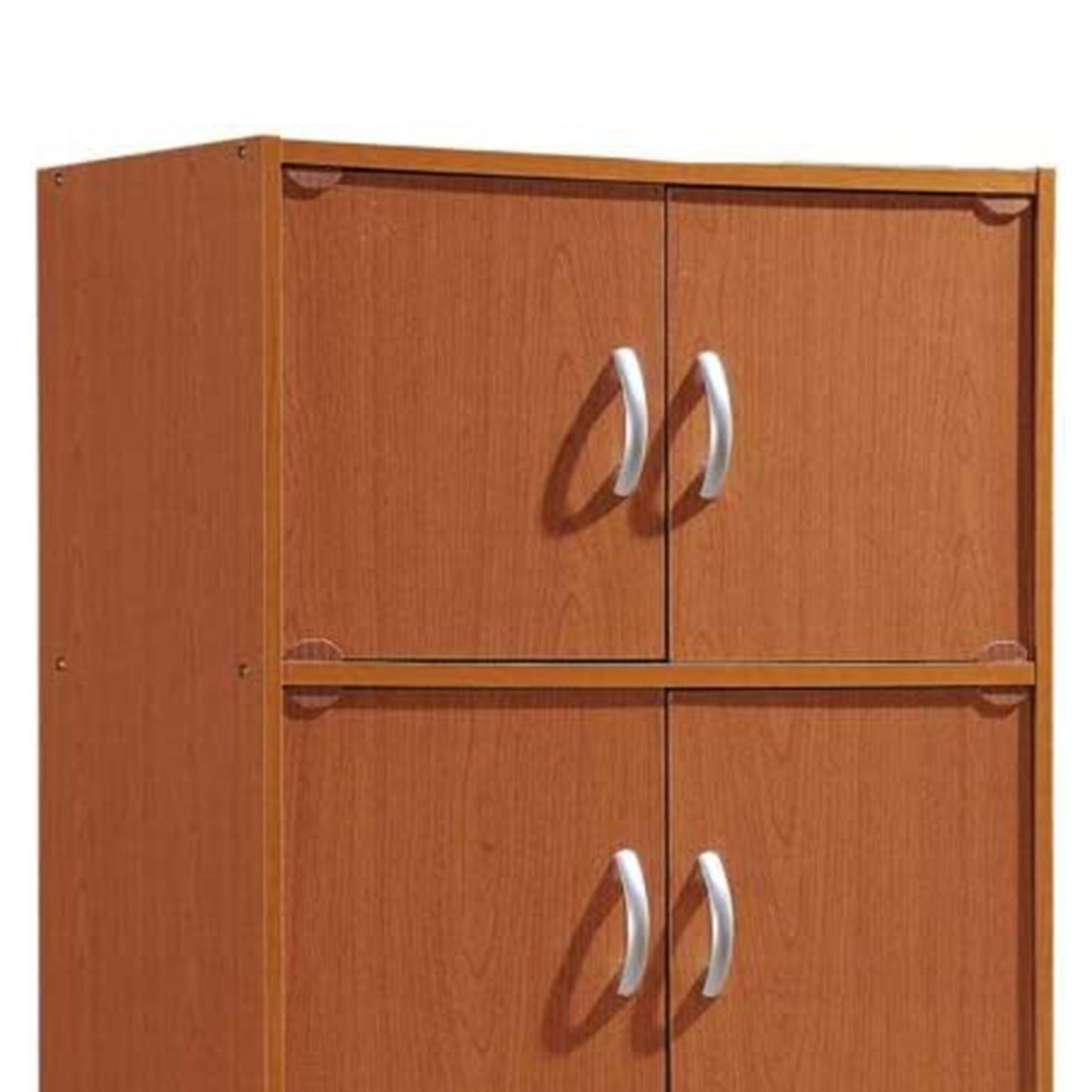Hodedah 8 Door Enclosed Multipurpose Storage Cabinet for Home and Office, Cherry - VMInnovations