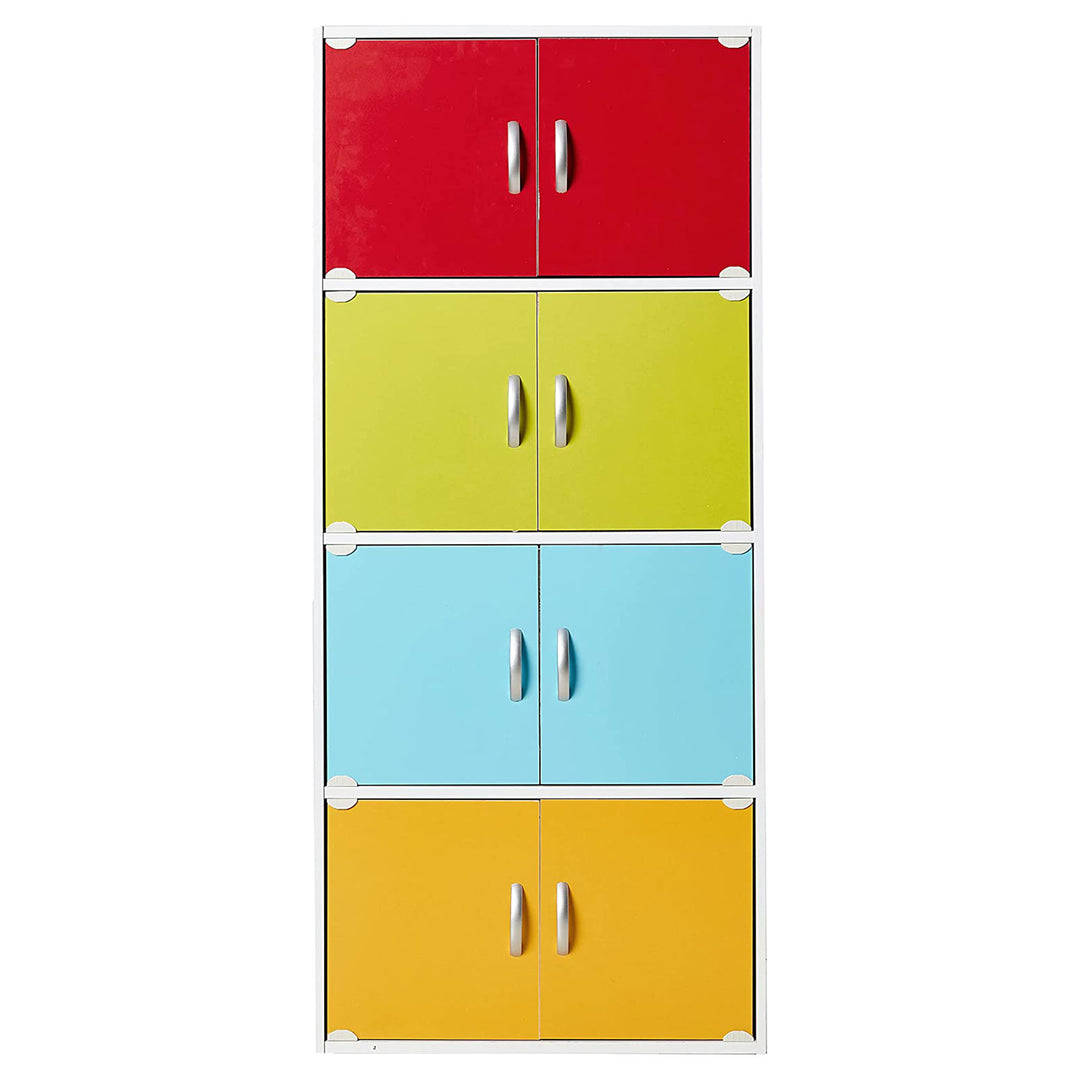 Hodedah 8 Door Enclosed Multipurpose Cabinet for Home/Office, Rainbow (Used)