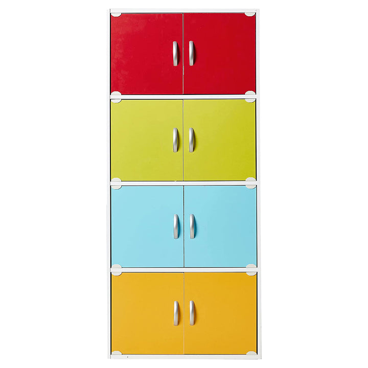 Hodedah 8 Door Enclosed Multipurpose Cabinet for Home/Office, Rainbow (Used)
