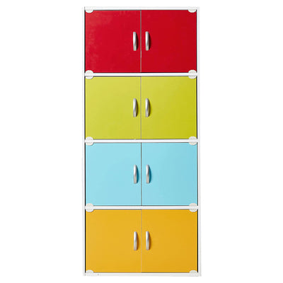 Hodedah 8 Door Enclosed Multipurpose Cabinet for Home/Office, Rainbow (Used) - VMInnovations