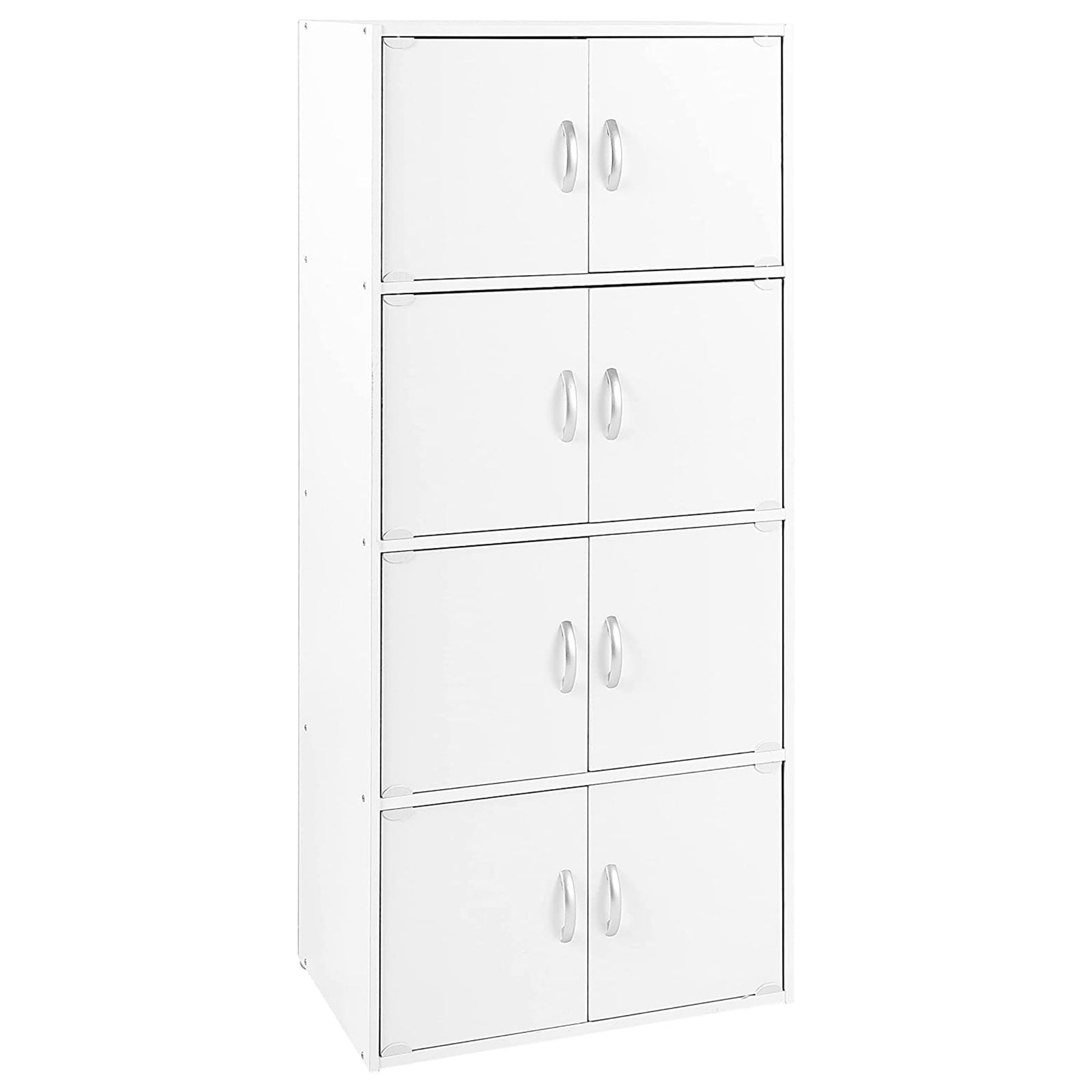 Hodedah 8 Door Enclosed Multipurpose Storage Cabinet for Home and Office, White - VMInnovations