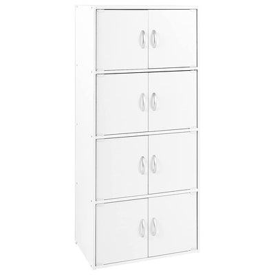 8 Door Enclosed Multipurpose Storage Cabinet for Home and Office, White (Used)