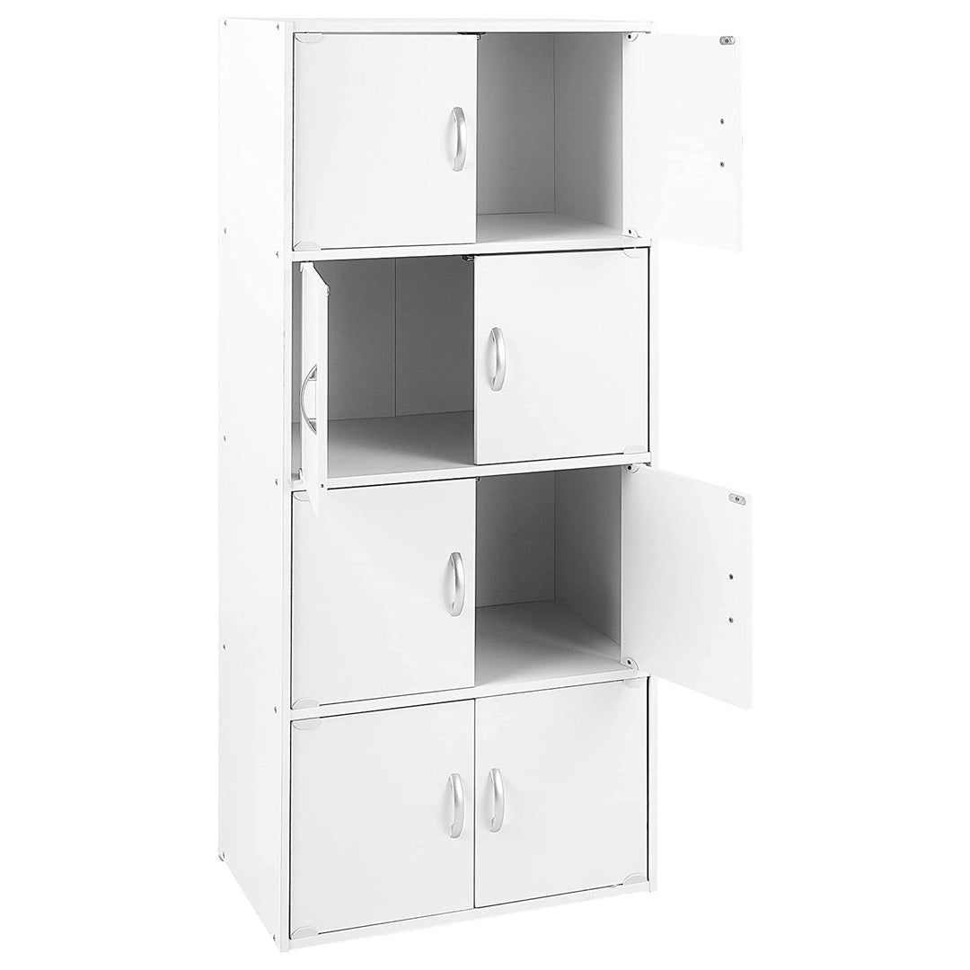 8 Door Enclosed Multipurpose Storage Cabinet for Home and Office, White (Used)