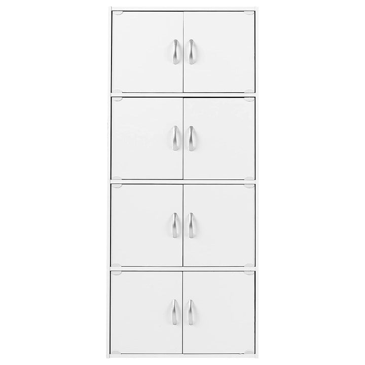 Hodedah 8 Door Enclosed Multipurpose Storage Cabinet for Home and Office, White