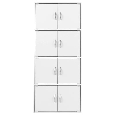 8 Door Enclosed Multipurpose Storage Cabinet for Home and Office, White (Used)