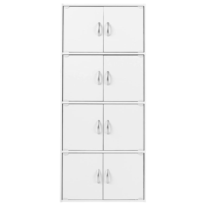 8 Door Enclosed Multipurpose Storage Cabinet for Home and Office, White (Used)