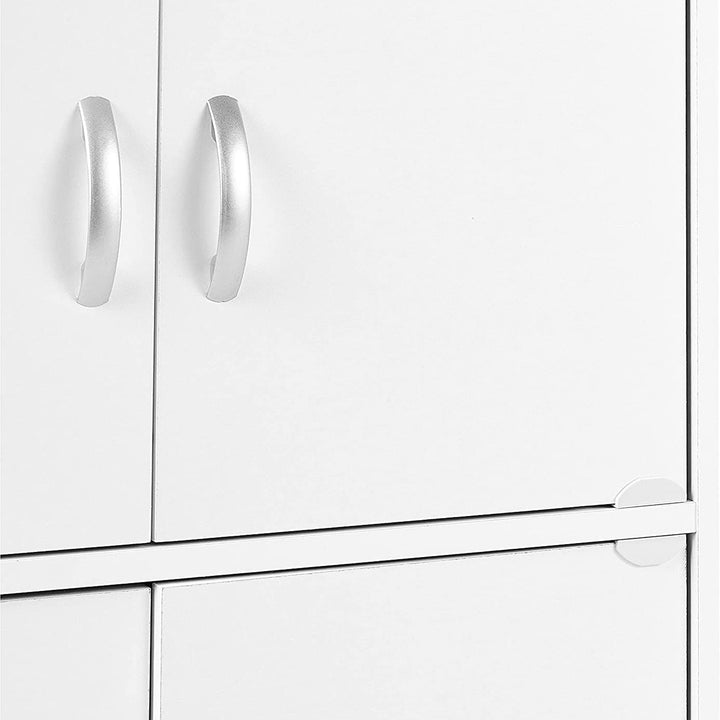 Hodedah 8 Door Multipurpose Storage Cabinet for Home & Office, White (Open Box)