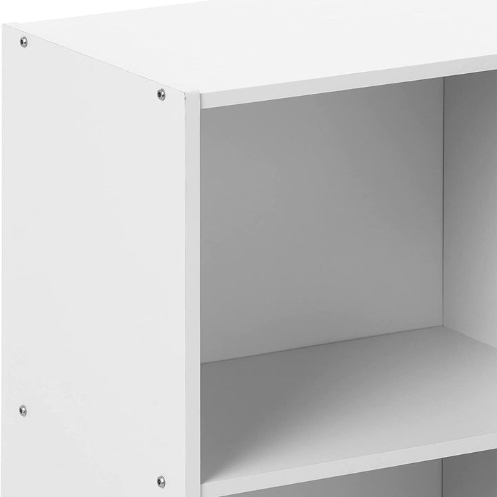 Hodedah 3 Shelf Home and Office Organization Storage Bookcase Cabinets, White