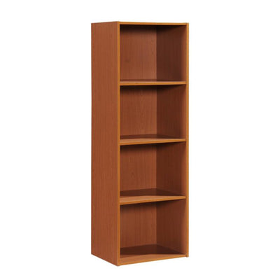 Hodedah Import 12x16x47In 4 Shelf Bookcase Organizer, Cherry Wood(Open Box)